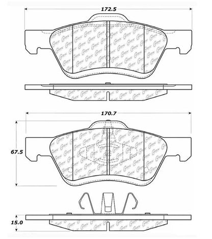 Centric Parts Disc Brake Pad Set Ceramic with Shims for 2005-2012 Ford Escape 103.10470