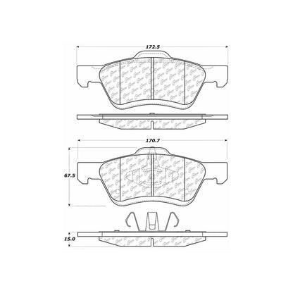 Centric Parts Disc Brake Pad Set Ceramic with Shims for 2005-2012 Ford Escape 103.10470