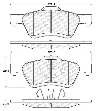 Centric Parts Disc Brake Pad Set C-Tek Ceramic with Shims for 2012-2008 Ford Escape, 2009-2008 Mazda Tribute, 2011-2008 Mercury Mariner 103.10471