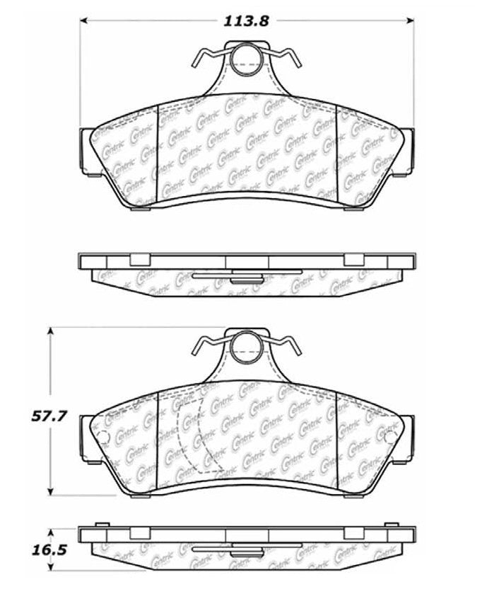 Centric Parts Disc Brake Pad Set C-Tek Ceramic with Shims for 2004 Pontiac GTO 103.10480