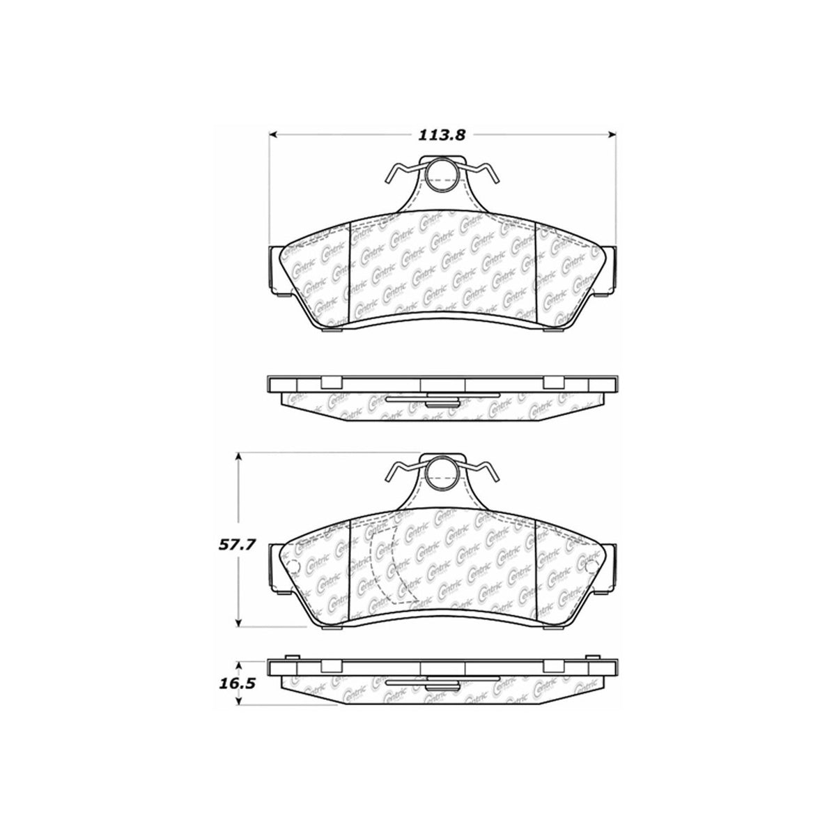 Centric Parts Disc Brake Pad Set C-Tek Ceramic with Shims for 2004 Pontiac GTO 103.10480