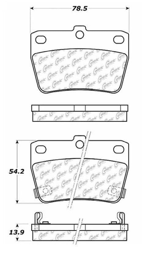 Centric Parts Disc Brake Pad Set C-Tek Ceramic with Shims for 2004-2005 Toyota RAV4 103.10510