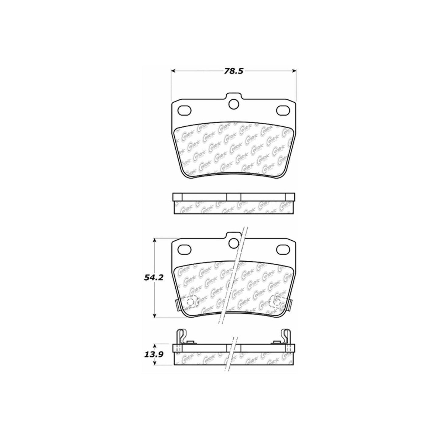 Centric Parts Disc Brake Pad Set C-Tek Ceramic with Shims for 2004-2005 Toyota RAV4 103.10510