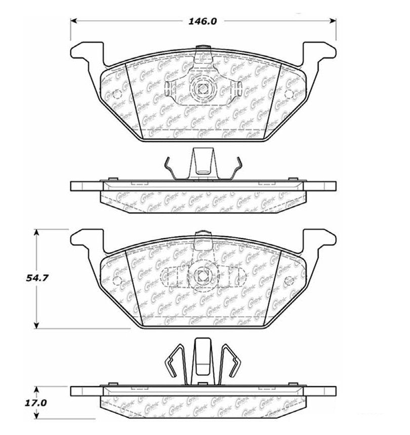 Centric Parts Disc Brake Pad Set Ceramic with Shims for 2005-2008 Ford Escape Mazda Tribute Mercury Mariner 103.10550