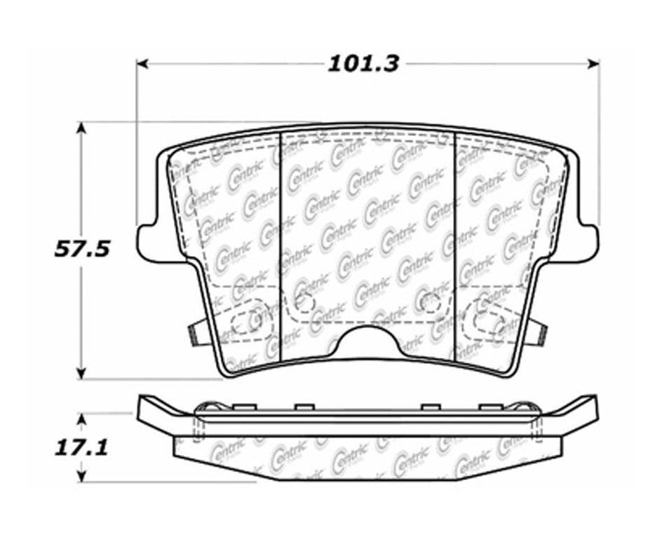 Centric Parts Disc Brake Pad Set C-Tek Ceramic with Shims for 2005-2021 Chrysler 300, 2009-2021 Dodge Challenger, 2006-2020 Charger, 2005-2008 Magnum 103.10570
