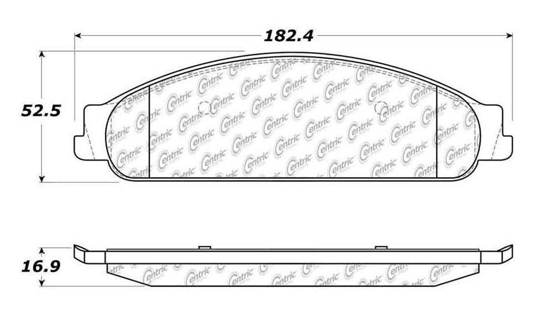 Centric Parts Disc Brake Pad Set C-Tek Ceramic with Shims for Ford 2005-2009 Five Hundred Freestyle Taurus X Mercury Montego Sable 103.10700