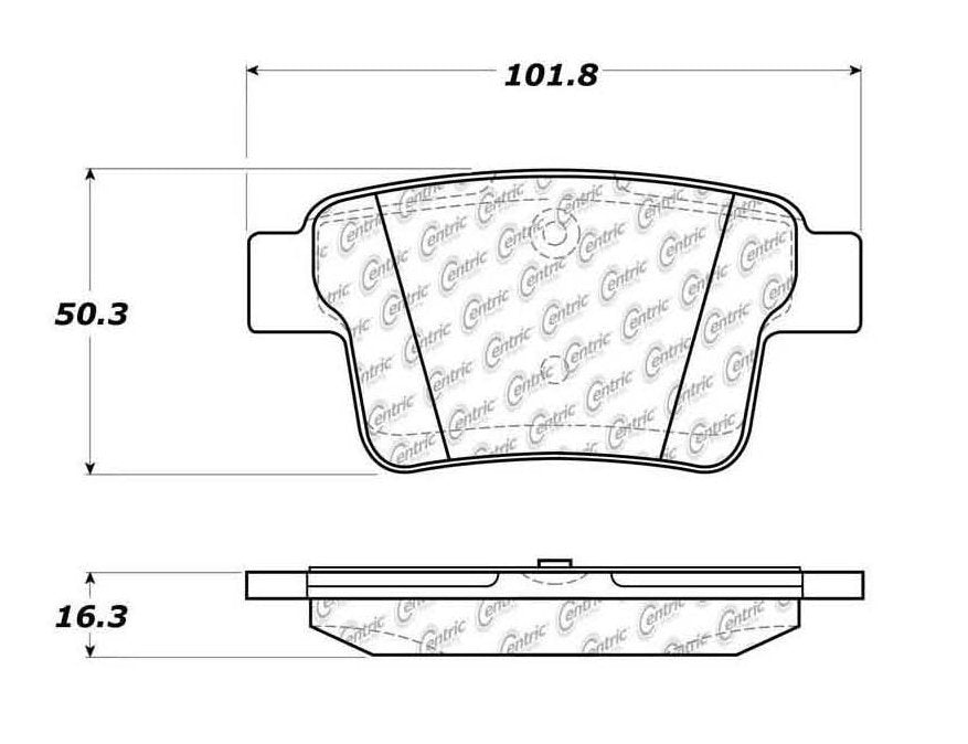 Centric Parts Disc Brake Pad Set C-Tek Ceramic with Shims for Ford 2005-2009 Five Hundred/Freestyle/Mondeo 103.10710
