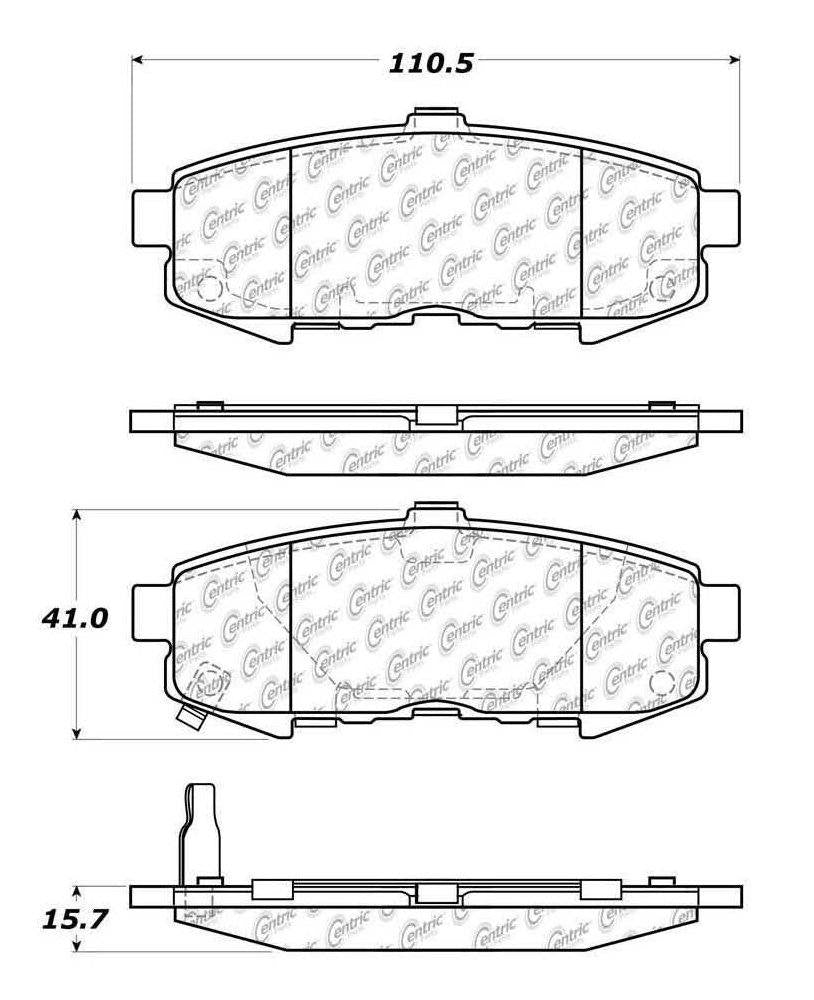 Centric Parts Disc Brake Pad Set C-Tek Ceramic with Shims for 2004-2006 Mazda MPV 103.10730