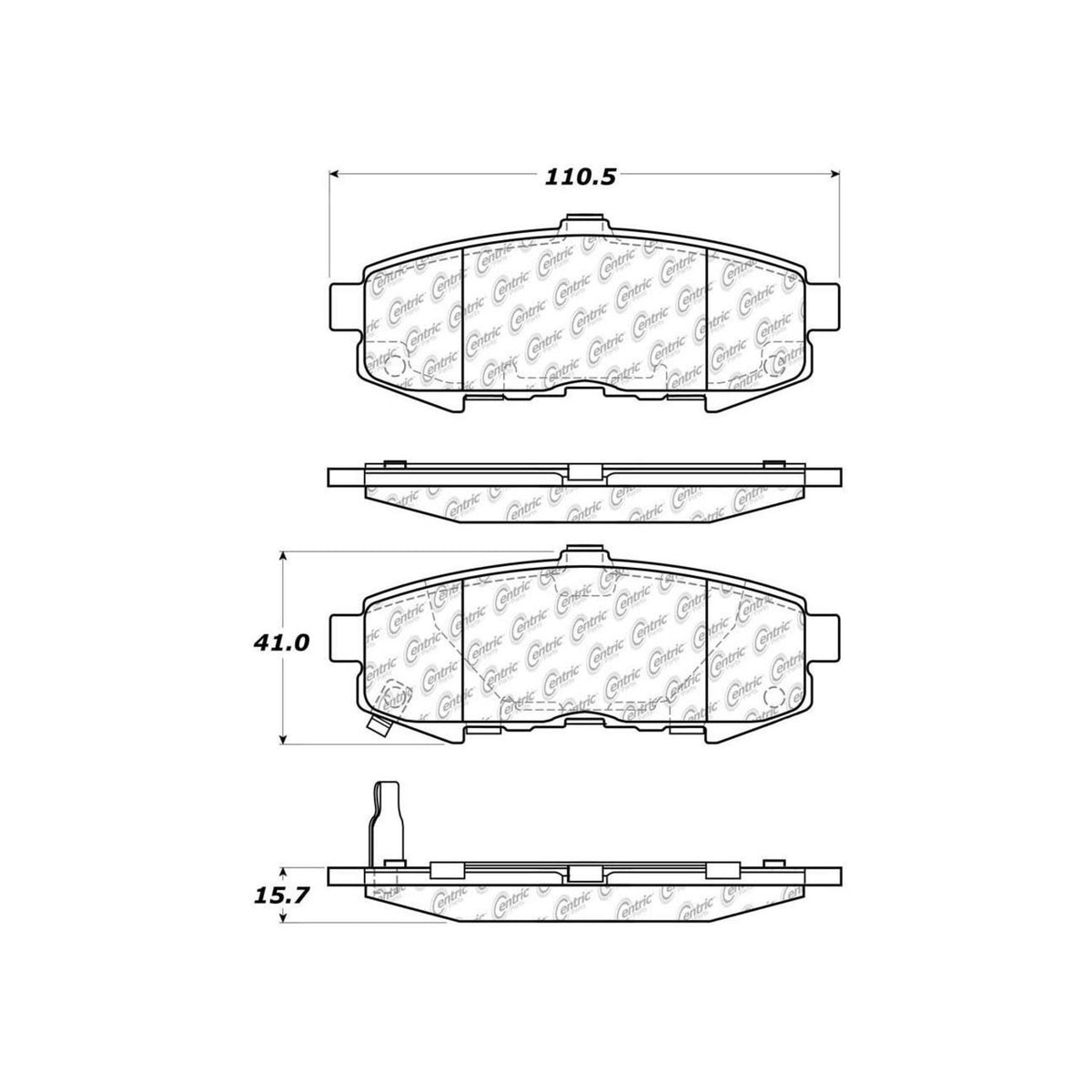 Centric Parts Disc Brake Pad Set C-Tek Ceramic with Shims for 2004-2006 Mazda MPV 103.10730