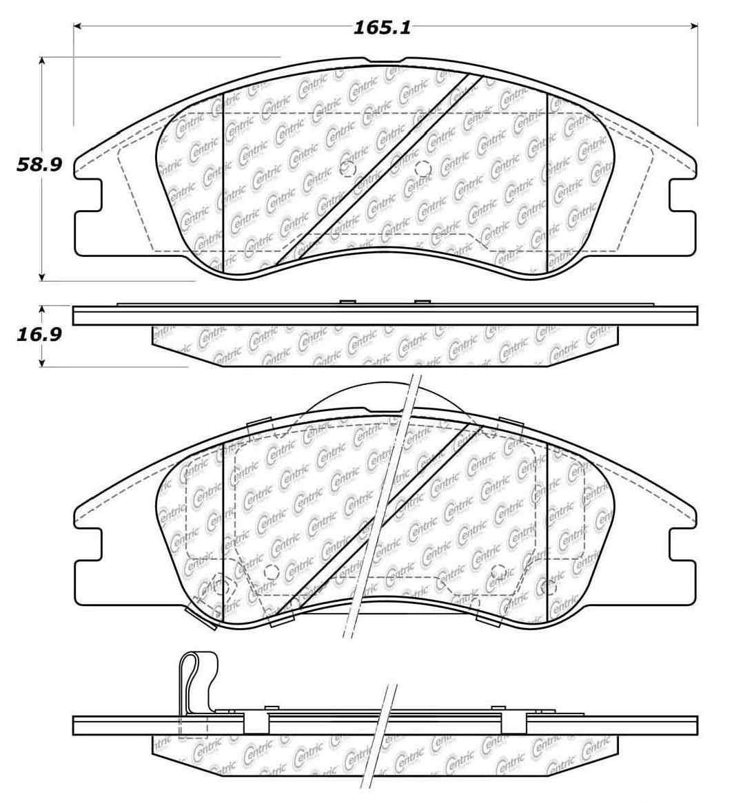 Centric Parts Disc Brake Pad Set Ceramic with Shims for 2004-2009 Kia Spectra, Spectra5 103.10740