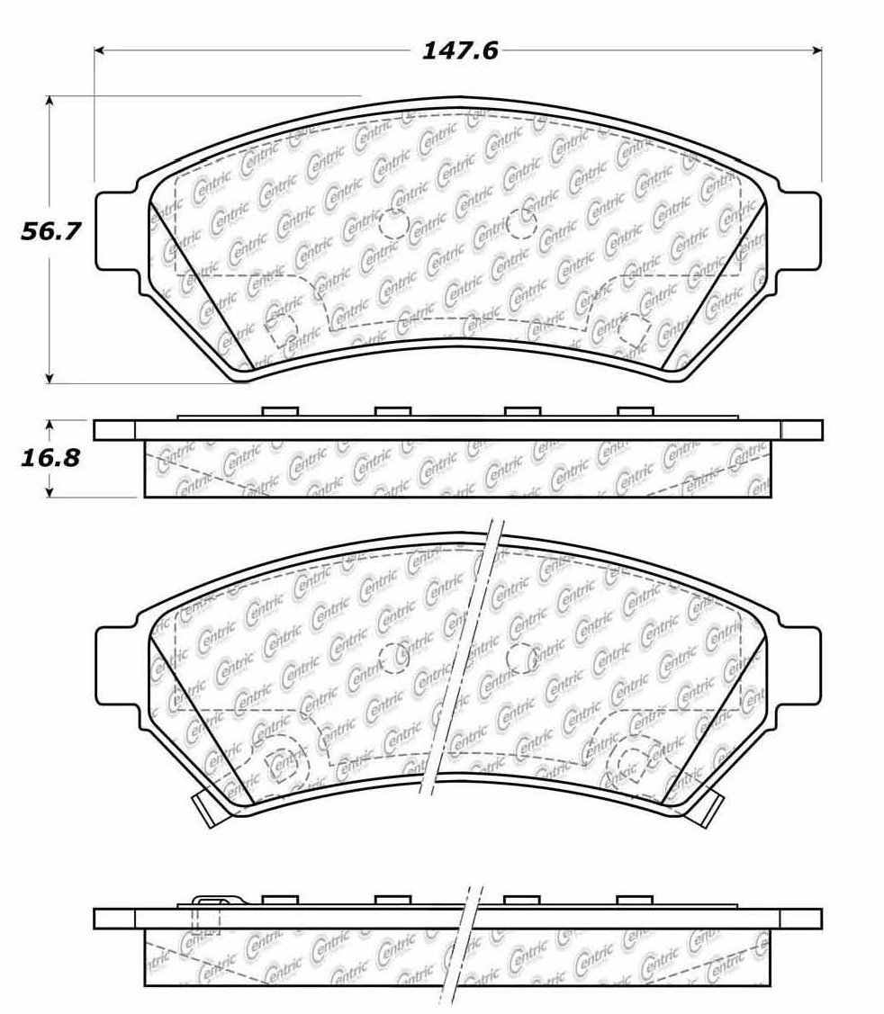 Centric Parts Disc Brake Pad Set Ceramic with Shims for 2005-2009 Buick Allure 103.10750