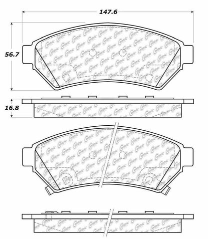 Centric Parts Disc Brake Pad Set Ceramic with Shims for 2005-2009 Buick Allure 103.10750