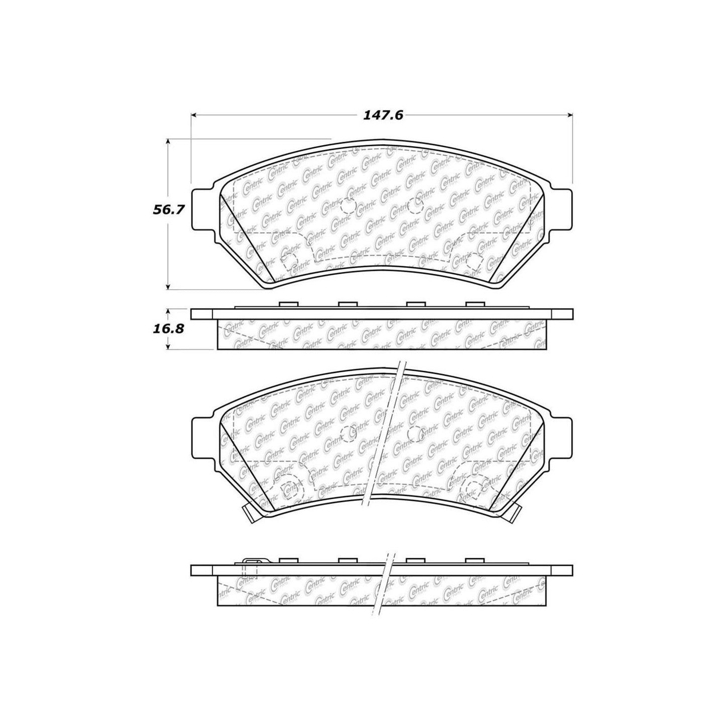Centric Parts Disc Brake Pad Set Ceramic with Shims for 2005-2009 Buick Allure 103.10750