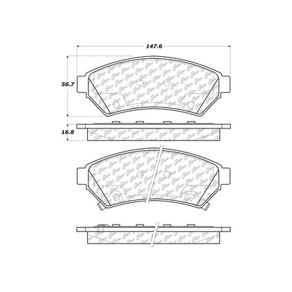 Centric Parts Disc Brake Pad Set Ceramic with Shims for 2005-2009 Buick Allure 103.10750