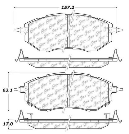 Centric Parts Disc Brake Pad Set Ceramic with Shims for Subaru Forester 2014-2017, Outback 2010-2019, Legacy 2005-2019, Tribeca 2006-2014, WRX 2015-2021 103.10780