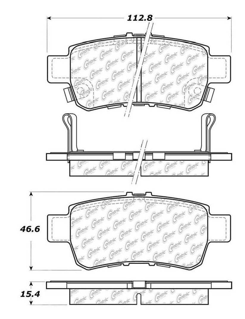 Centric Parts Disc Brake Pad Set C-Tek Ceramic with Shims for 2005-2010 Honda Odyssey 103.10880