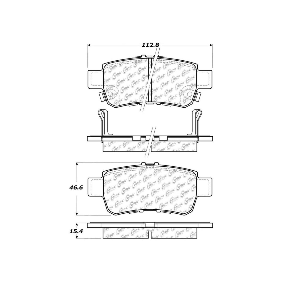 Centric Parts Disc Brake Pad Set C-Tek Ceramic with Shims for 2005-2010 Honda Odyssey 103.10880