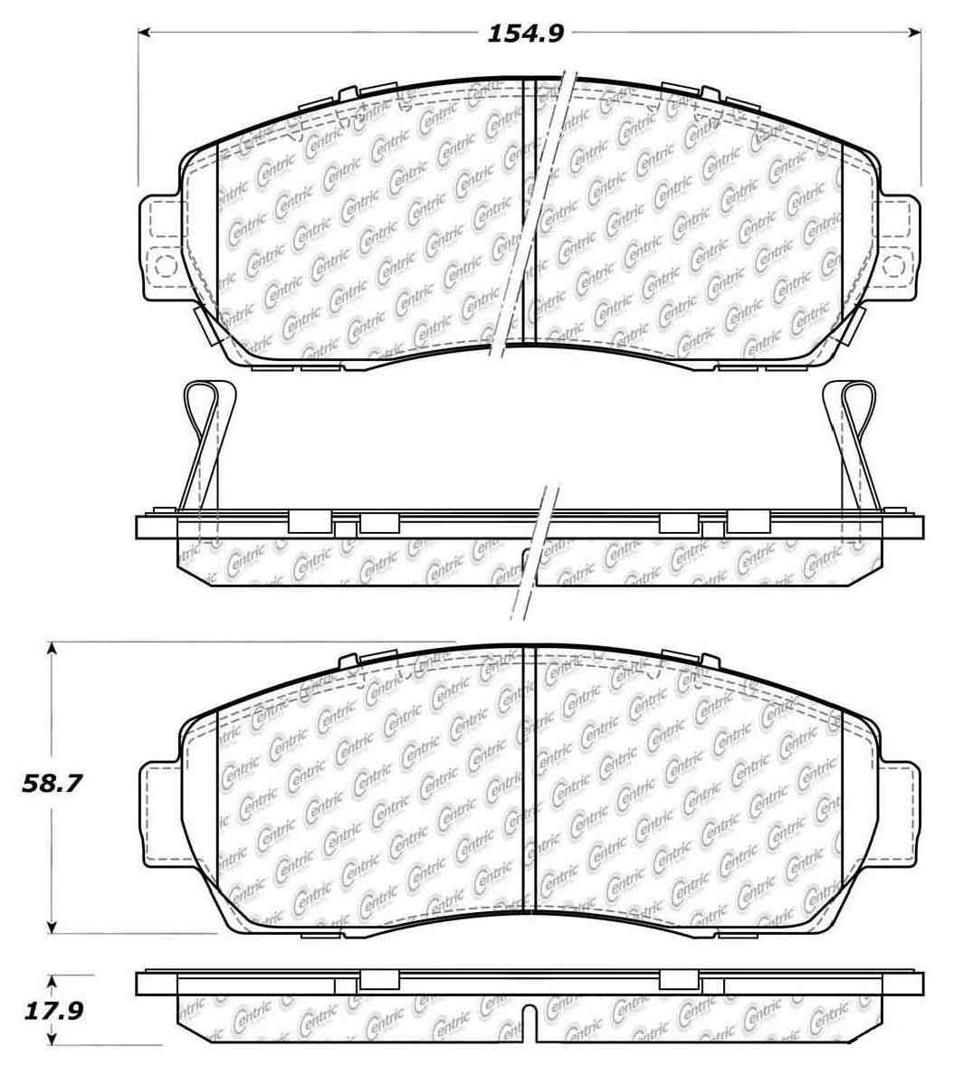 Centric Parts Disc Brake Pad Set C-Tek Ceramic with Shims for 2007-2012 Acura RDX 103.10890