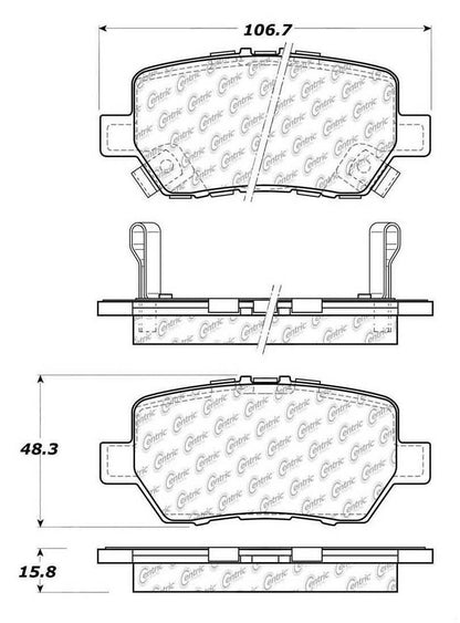 Centric Parts Disc Brake Pad Set C-Tek Ceramic with Shims for 2005-2012 Acura RL 103.10900