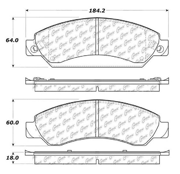 Centric Parts Disc Brake Pad Set C-Tek Ceramic with Shims for 2005-2008 Cadillac Escalade, Chevrolet Avalanche, GMC Sierra