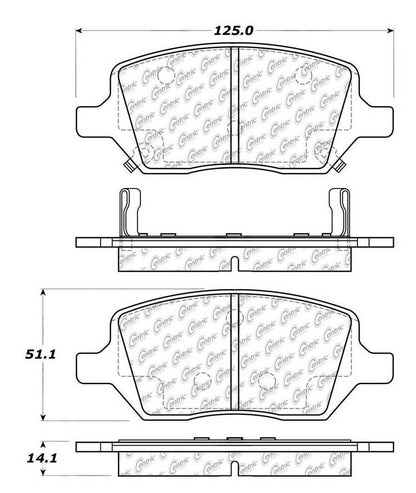 Centric Parts Disc Brake Pad Set C-Tek Ceramic with Shims for 2005-2009 Buick Terraza 103.10930