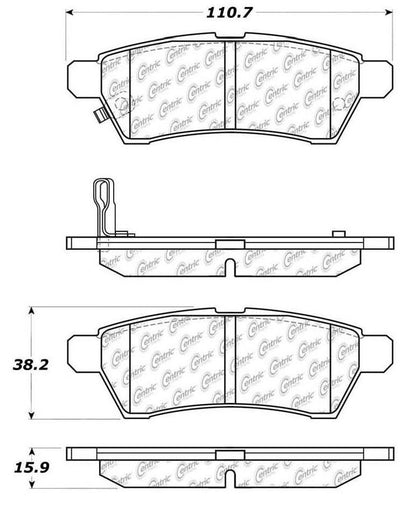 Centric Parts Disc Brake Pad Set C-Tek Ceramic with Shims for 2005-2019 Nissan Frontier, 2005-2015 Xterra, 2009-2012 Suzuki Equator 103.11000