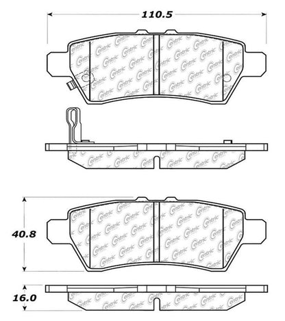 Centric Parts Disc Brake Pad Set C-Tek Ceramic with Shims for 2004-2012 Nissan Pathfinder 103.11010