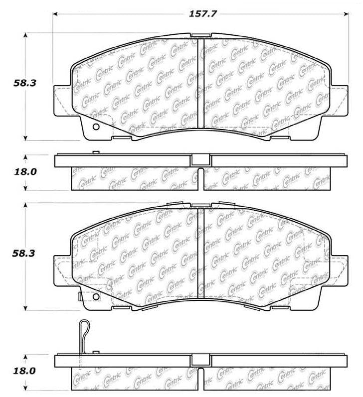 Centric Parts Disc Brake Pad Set Ceramic with Shims for 2009-2014 Acura TL 2006-2011 Honda Ridgeline 103.11020