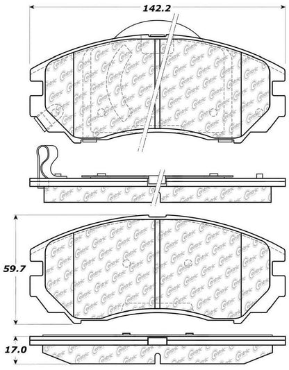 Centric Parts Disc Brake Pad Set C-Tek Ceramic with Shims for 2004-2008 Hyundai Tiburon 103.11040