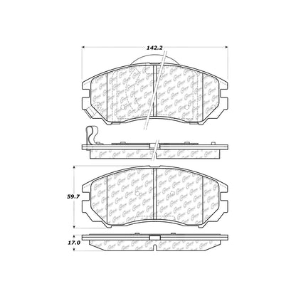 Centric Parts Disc Brake Pad Set C-Tek Ceramic with Shims for 2004-2008 Hyundai Tiburon 103.11040
