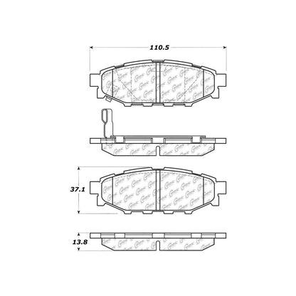 Centric Parts Disc Brake Pad Set Ceramic with Shims for 2013-2016 Subaru BRZ Scion FR-S 103.11140