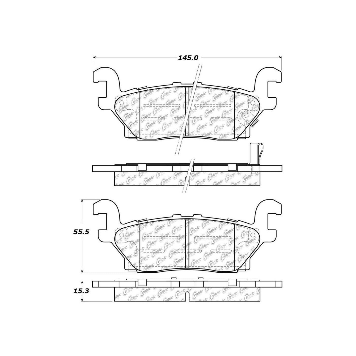 Centric Parts Disc Brake Pad Set Ceramic with Shims for 2006-2010 Hummer H3, 2009-2010 H3T 103.11200