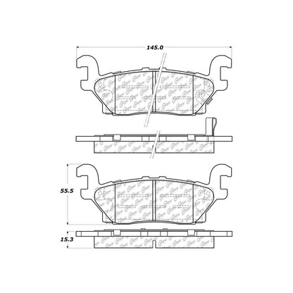 Centric Parts Disc Brake Pad Set Ceramic with Shims for 2006-2010 Hummer H3, 2009-2010 H3T 103.11200