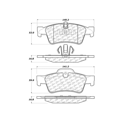 Centric Parts Disc Brake Pad Set C-Tek Ceramic with Shims for 2005-2017 Mercedes-Benz G55 AMG, G65 AMG 103.11220