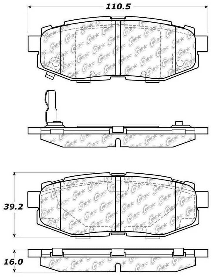 Centric Parts Disc Brake Pad Set Ceramic with Shims for 2013-2020 Subaru and Toyota 103.11240
