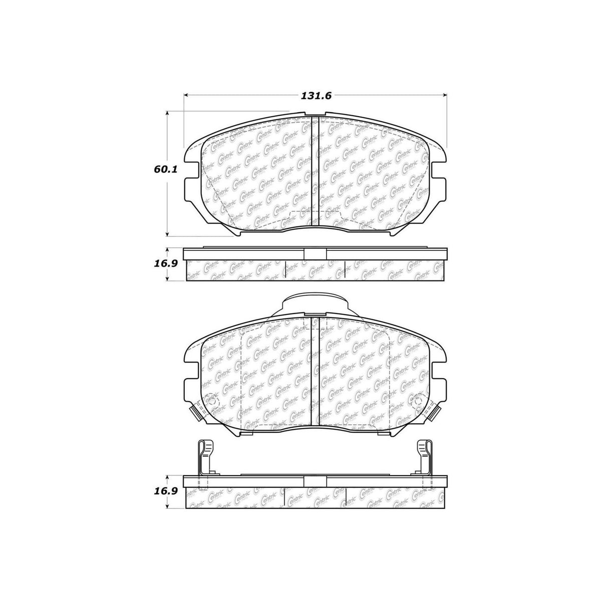 Centric Parts Disc Brake Pad Set C-Tek Ceramic with Shims for 2010-2020 Buick Allure Cascada LaCrosse Regal Cadillac ELR Chevrolet Equinox Impala Malibu GMC Terrain Hyundai Azera Sonata