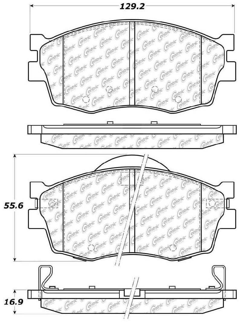 Centric Parts Disc Brake Pad Set Ceramic with Shims for 2006-2012 Dodge Attitude, Hyundai Accent, Kia Rio, Rio5 103.11560