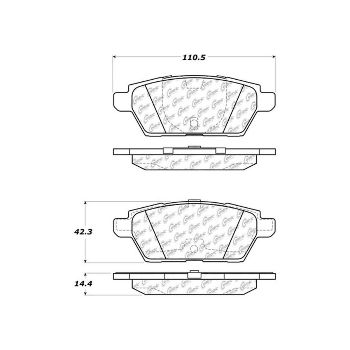 Centric Parts Disc Brake Pad Set Ceramic with Shims for 2006-2012 Ford Fusion, Lincoln MKZ, Mazda 6, Mercury Milan 103.11610