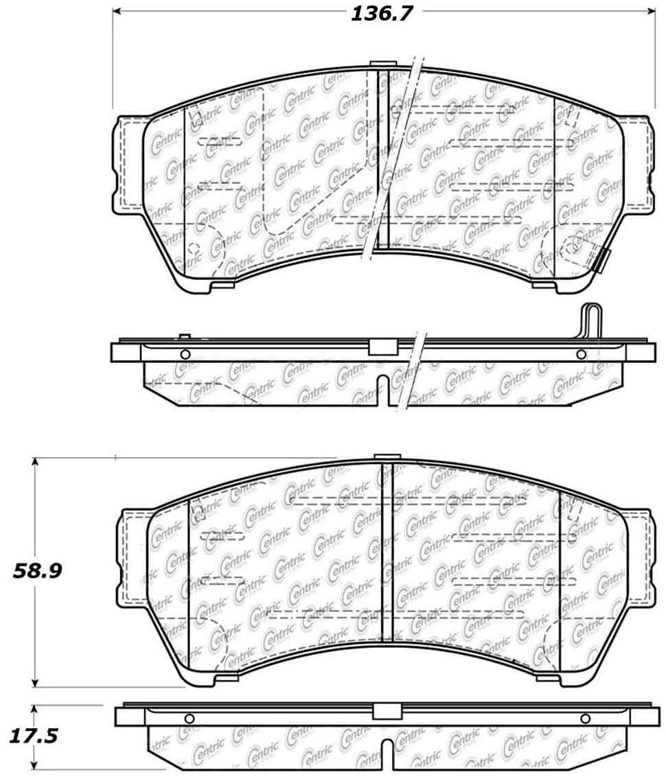 Centric Parts Disc Brake Pad Set Ceramic with Shims for 2006-2012 Ford Fusion, Lincoln MKZ, Mazda 6, Mercury Milan, Zephyr 103.11640