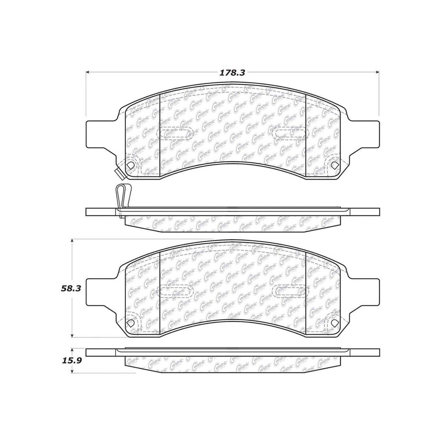 Centric Parts Disc Brake Pad Set C-Tek Ceramic with Shims for 2008-2017 Buick Enclave, 2009-2017 Chevrolet Traverse, 2007-2017 GMC Acadia, 2010-2017 Saturn Outlook