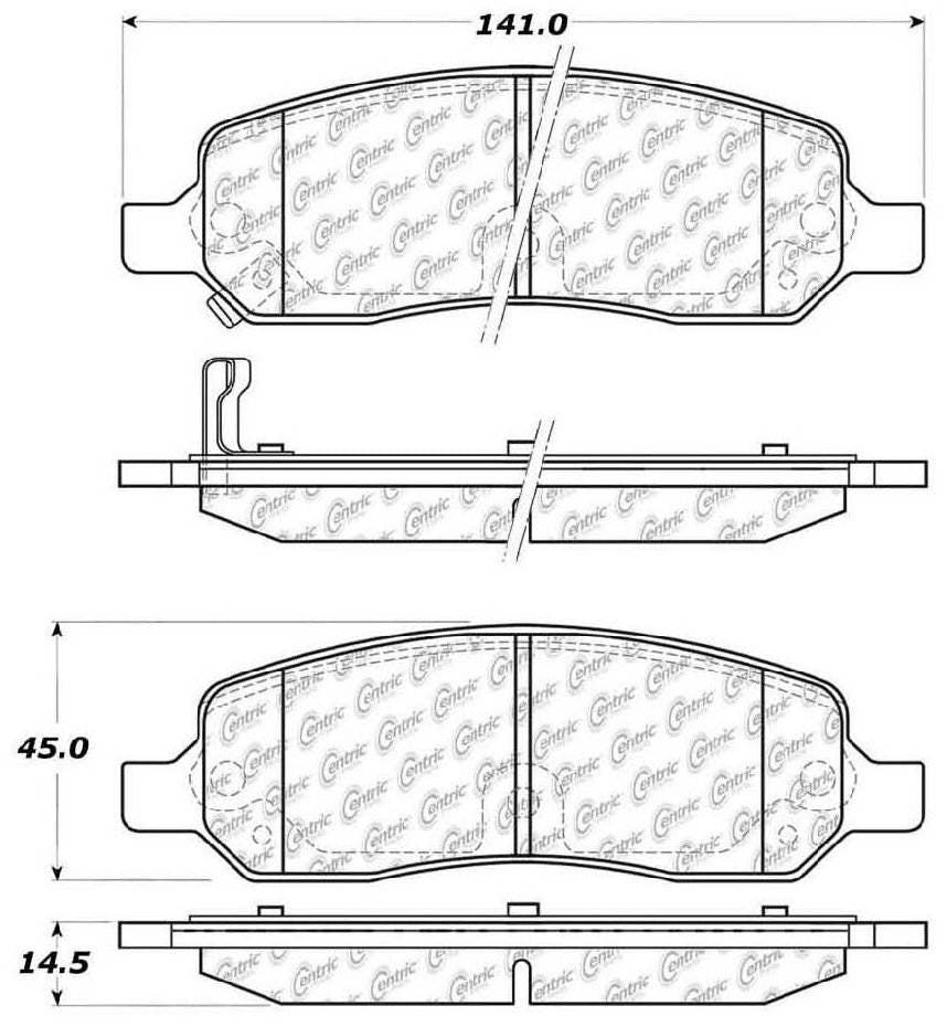Centric Parts Disc Brake Pad Set Ceramic with Shims for 2006-2011 Buick Lucerne Cadillac DTS 103.11720