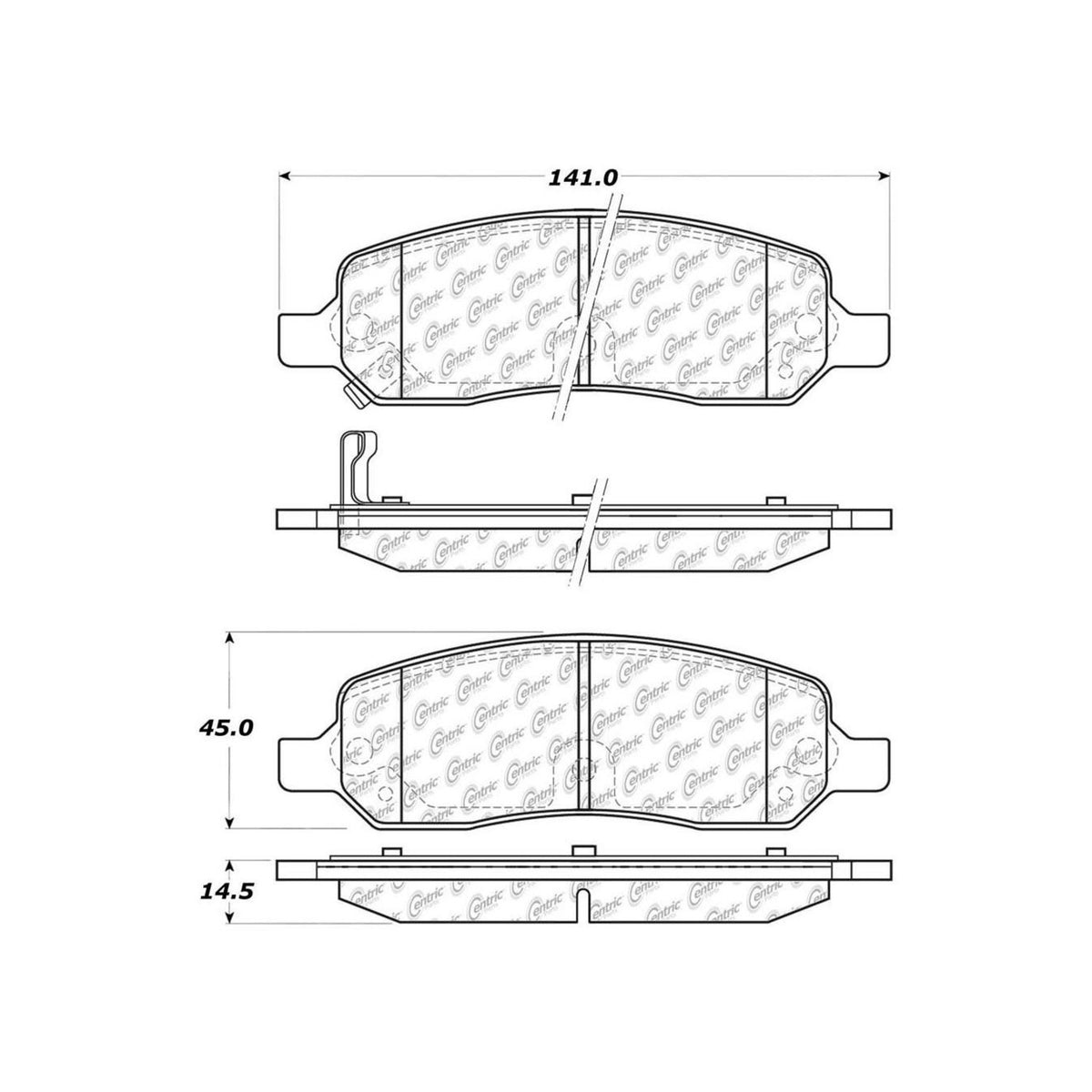 Centric Parts Disc Brake Pad Set Ceramic with Shims for 2006-2011 Buick Lucerne Cadillac DTS 103.11720