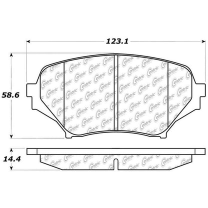 Centric Parts Disc Brake Pad Set Ceramic with Shims for Mazda MX‑5 2006‑2015 103.11790