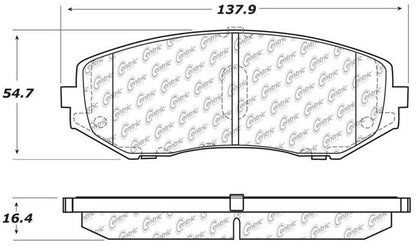 Centric Parts Disc Brake Pad Set Ceramic with Shims for 2006-2017 Suzuki Grand Vitara 103.11880