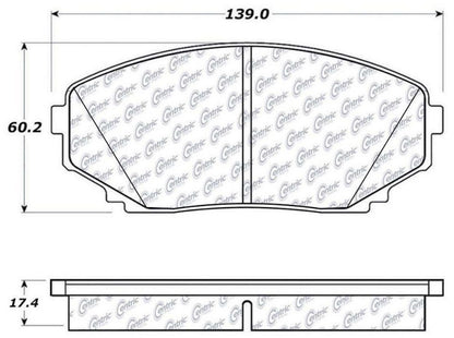 Centric Parts Disc Brake Pad Set C-Tek Ceramic with Shims for Ford Edge 2007-2014, Lincoln MKX 2007-2015, Mazda CX-5 2021-2022, CX-7 2007-2012, CX-9 2007-2022 103.12580