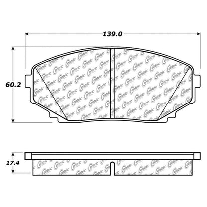 Centric Parts Disc Brake Pad Set C-Tek Ceramic with Shims for Ford Edge 2007-2014, Lincoln MKX 2007-2015, Mazda CX-5 2021-2022, CX-7 2007-2012, CX-9 2007-2022 103.12580
