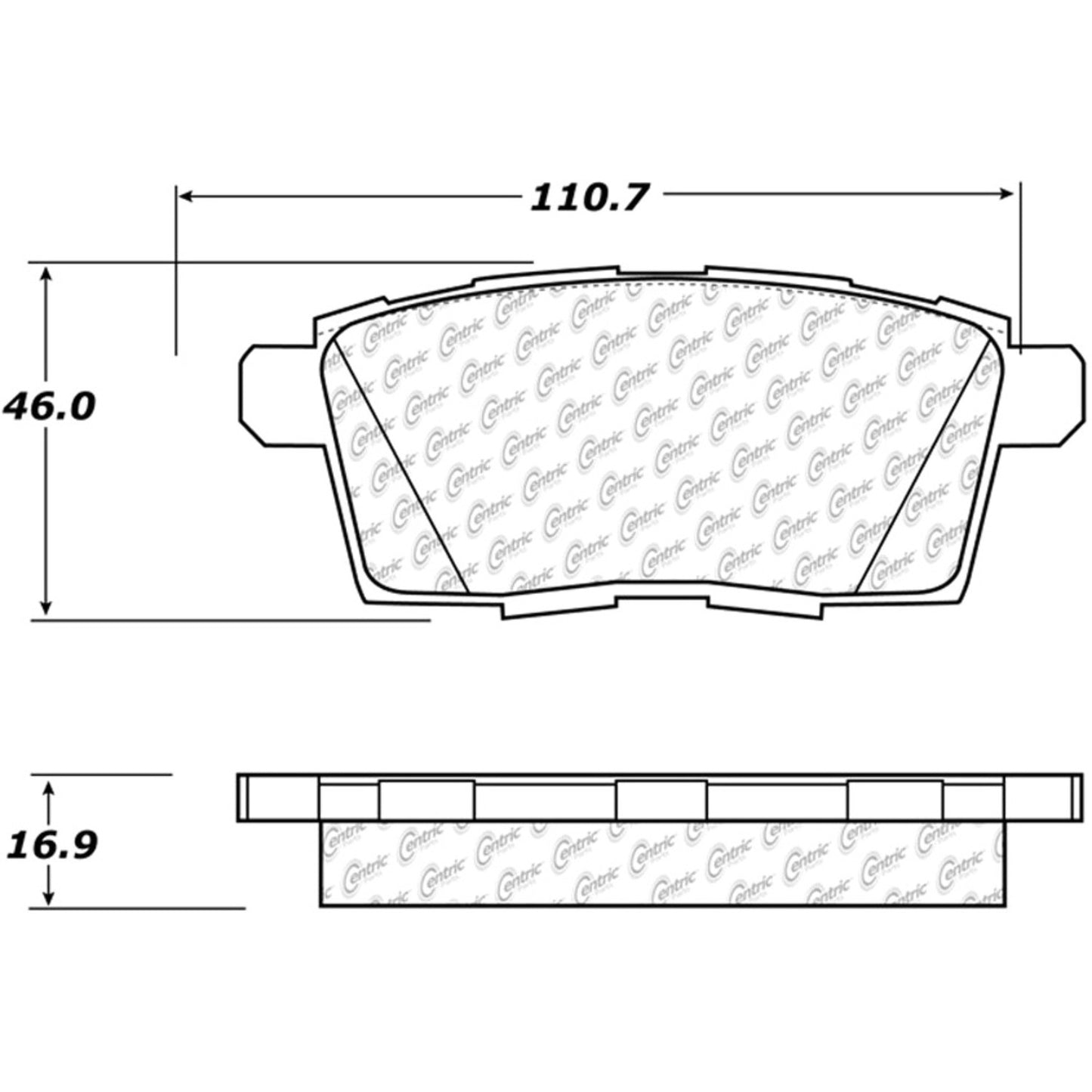 Centric Parts Disc Brake Pad Set C-Tek Ceramic with Shims for 2007-2015 Ford Edge Lincoln MKX Mazda CX-7 CX-9 103.12590