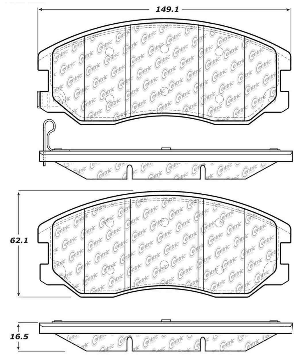 Centric Parts Disc Brake Pad Set C-Tek Ceramic with Shims for 2008-2010 Chevrolet Captiva Sport 103.12640