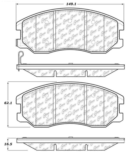 Centric Parts Disc Brake Pad Set C-Tek Ceramic with Shims for 2008-2010 Chevrolet Captiva Sport 103.12640