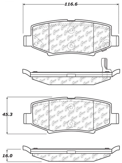 Centric Parts Disc Brake Pad Set C‑Tek Ceramic with Shims for Dodge Nitro 2007‑2011 Jeep Liberty 2008‑2012 Wrangler 2007‑2017 103.12740